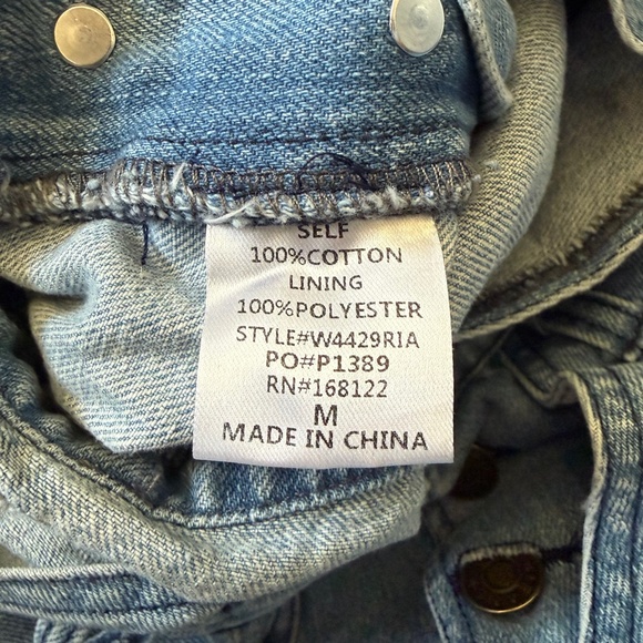 Wisteria Lane Super Wide Leg Denim Distressed Overalls — Size Medium - Picture 8 of 8